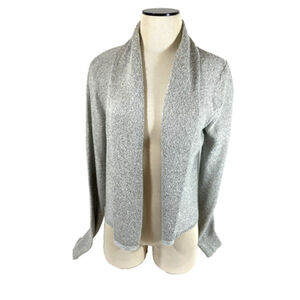 NWT Anthropologie Knitted & Knotted Metallic Gray Open Cardigan Sz M